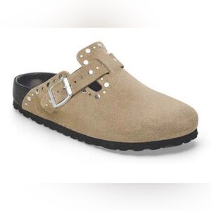 Haute Hippie women’s Flavia studded buckle clogs size 8.5 tan